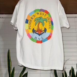 West Indies B.V.I. White Short Sleeve Logo Tee